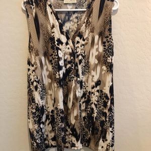 Perfect Dana Buchman Animal Print Sleeveless! XL